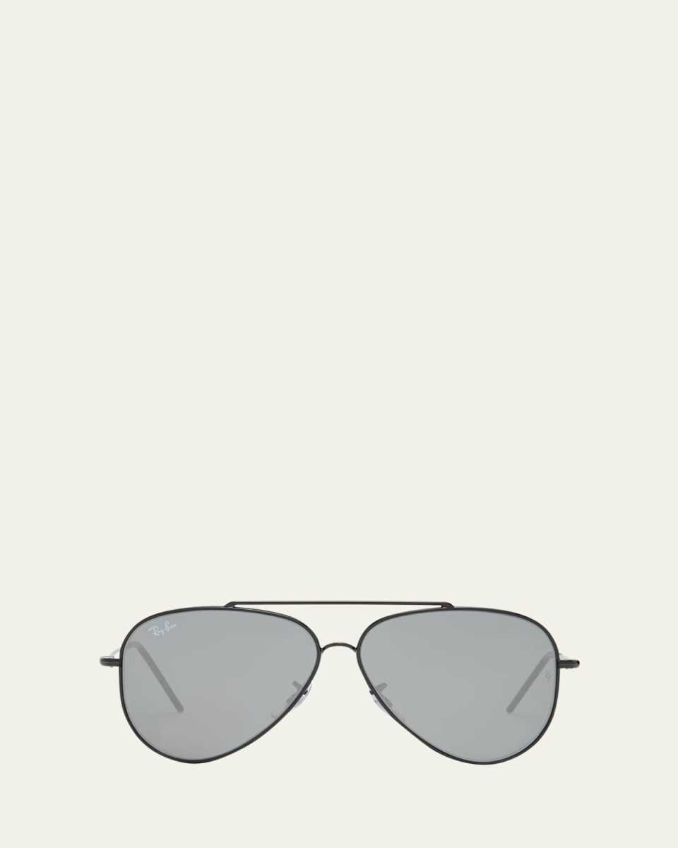 Mirrored Metal & Plastic Aviator Sunglasses